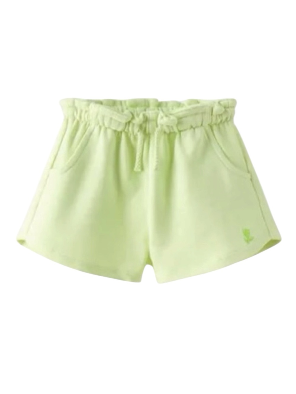 Zara Girls Light Green Knit Drawstring Pull On Shorts Size 6